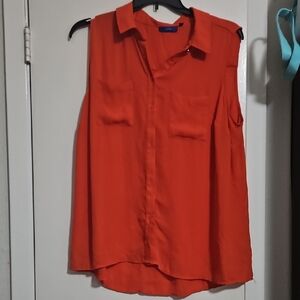 Apt. 9 Bold Orange Sleeveless Blouse
